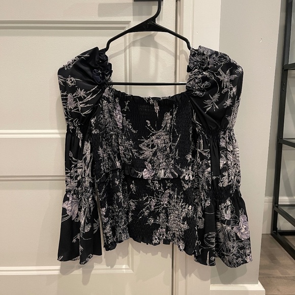 [Cinq A Sept] Silk Smocked Top - Picture 7 of 11